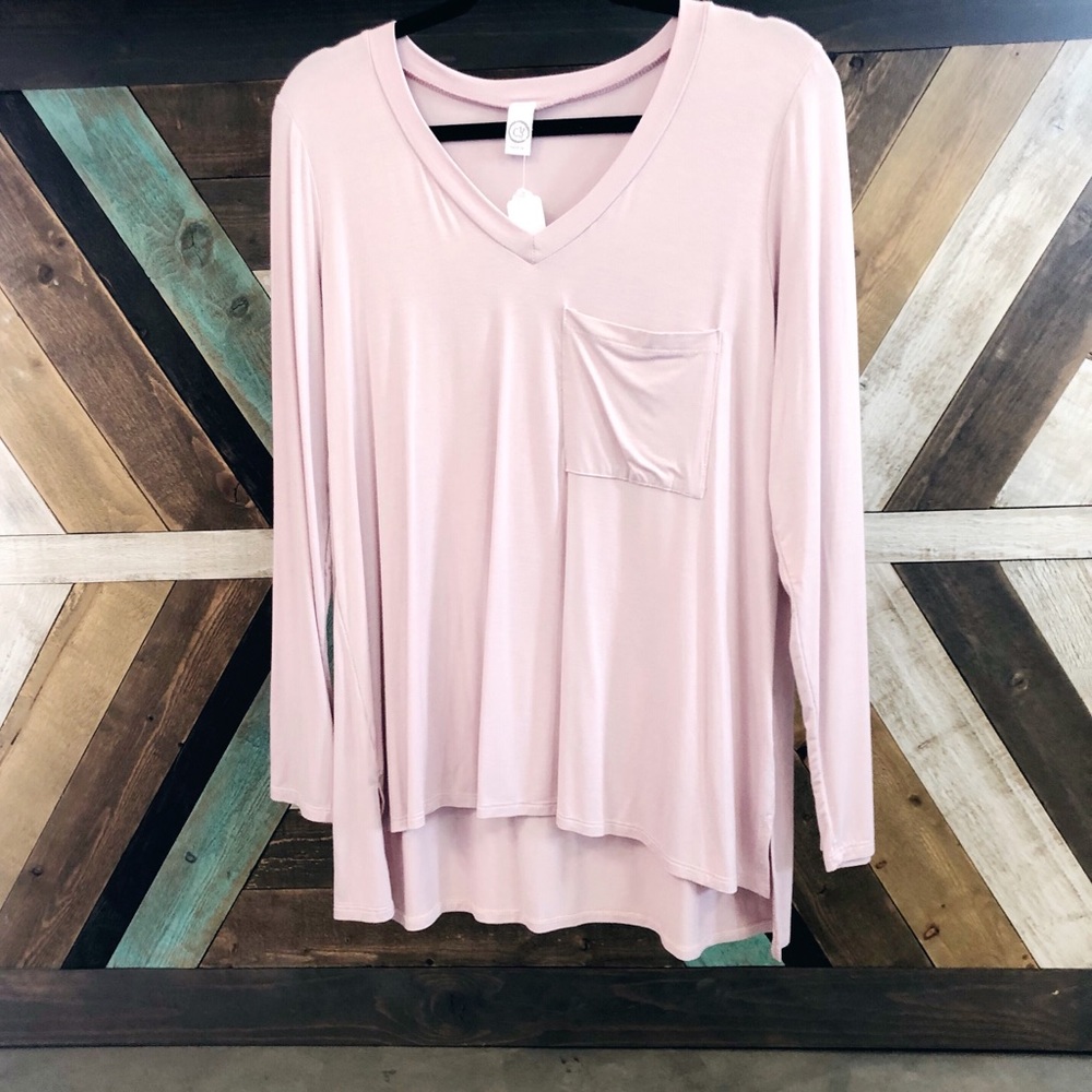 NWT dusty pink long sleeved tee shirt cy fashion